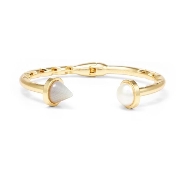 Eddie Borgo Inlaid Pearl Hinged Cuff - Picture 2 of 14